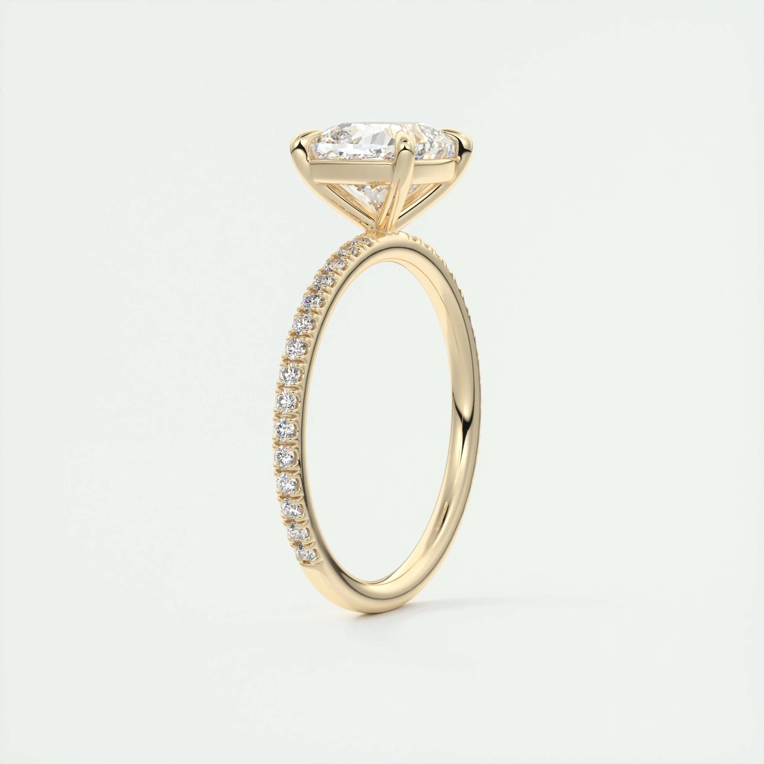 Pave Engagement Ring Featuring 2.15 CT Cushion Moissanite 13