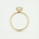 Pave Engagement Ring Featuring 2.03 CT Asscher Moissanite 14