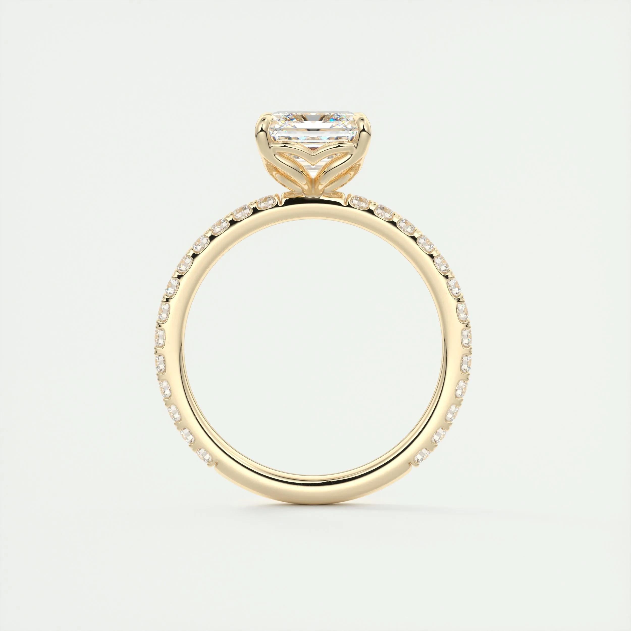 Pave Engagement Ring Featuring 2.03 CT Asscher Moissanite 14
