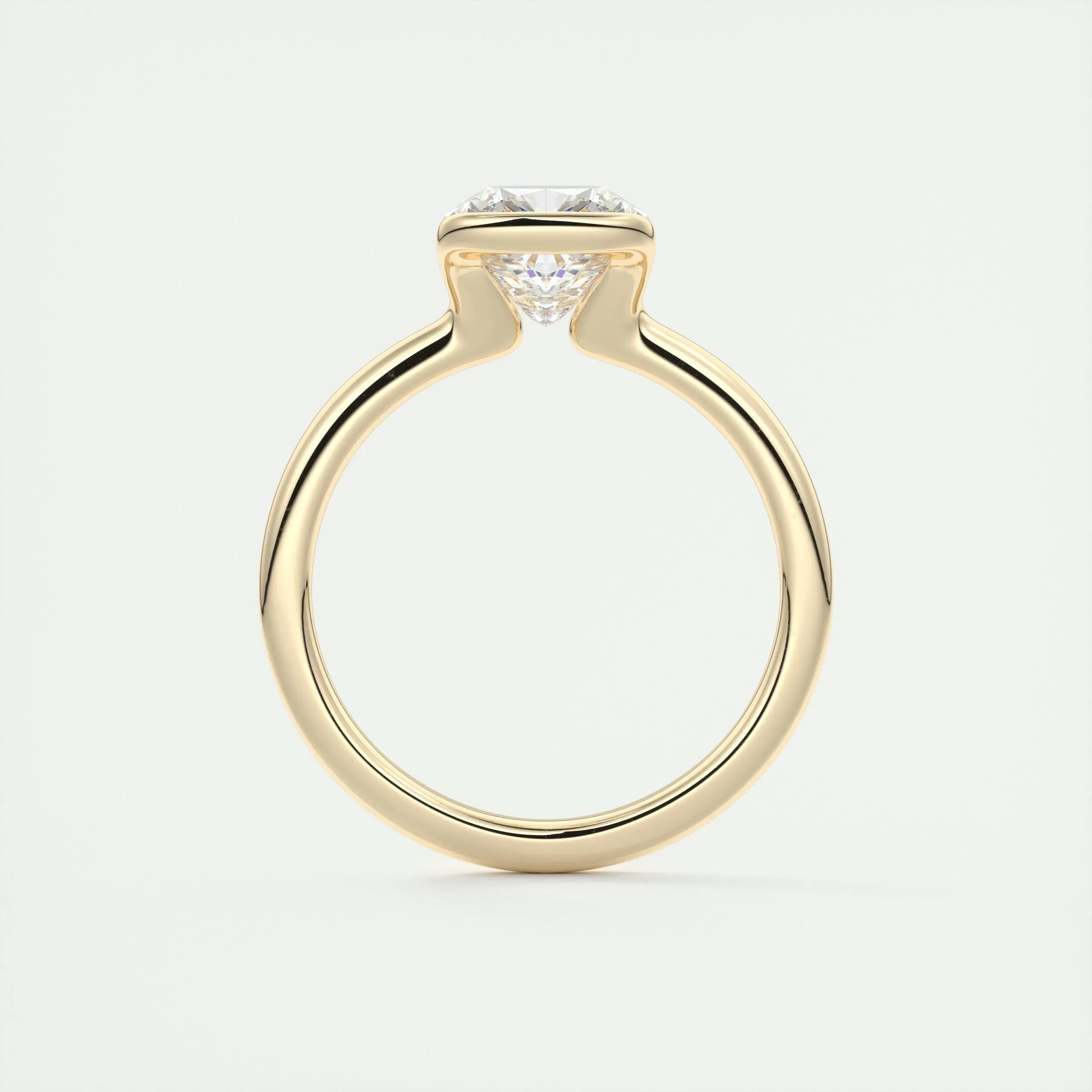 Solitaire Bezel Engagement Ring Featuring 2.15 CT Cushion Moissanite 15