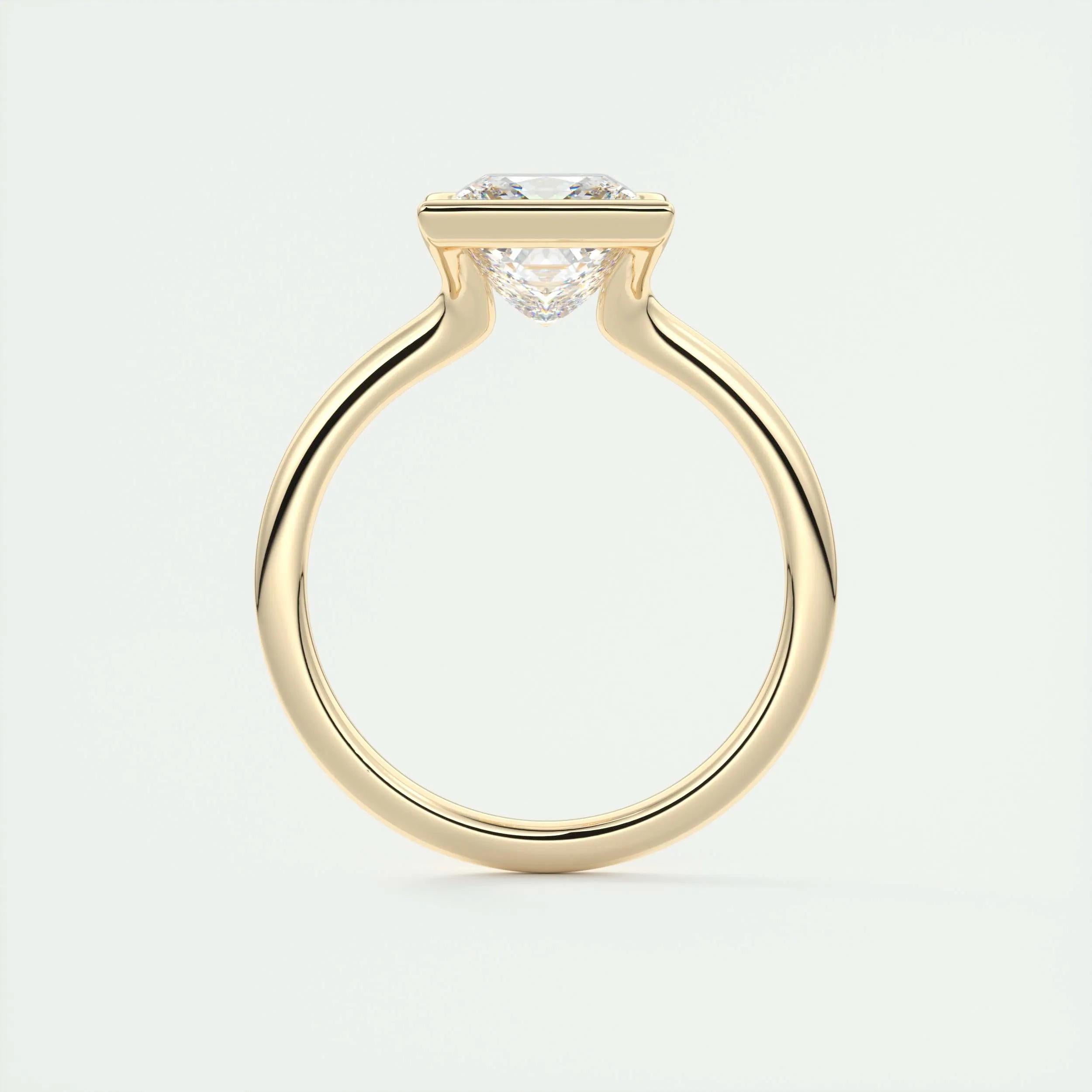 Solitaire Bezel Engagement Ring Featuring 2.08 CT Princess Moissanite 12