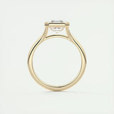 Solitaire Bezel Engagement Ring Featuring 2.03 CT Asscher Moissanite 14