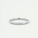 Flush Wedding Band Featuring 0.09  TCW Round Moissanite 12