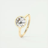 Solitaire Bezel Engagement Ring Featuring 2.0 CT Round Moissanite 10