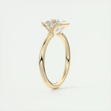 Solitaire Bezel Engagement Ring Featuring 2.03 CT Asscher Moissanite 14