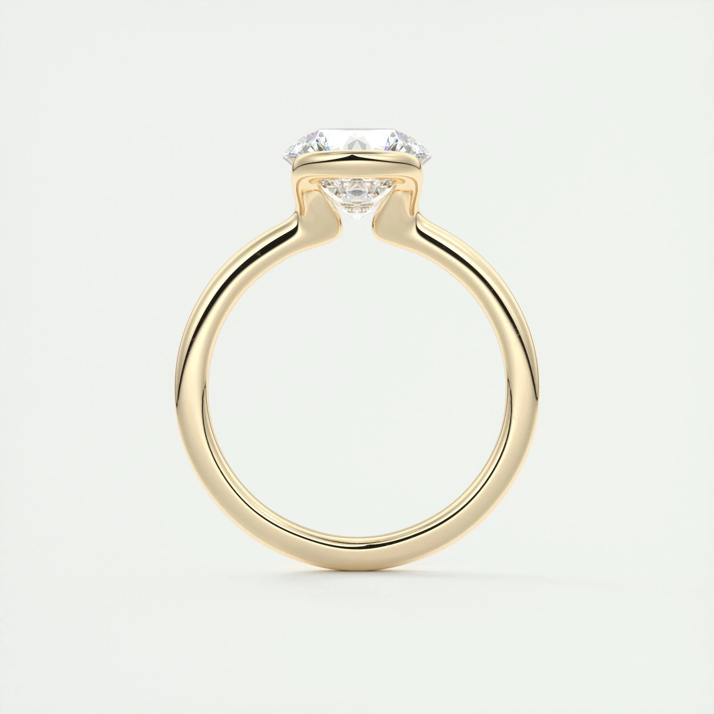 Solitaire Bezel Engagement Ring Featuring 2.0 CT Round Moissanite 14