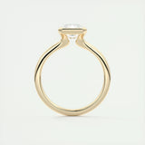 Solitaire Bezel Engagement Ring Featuring 2.10 CT Radiant Moissanite 14