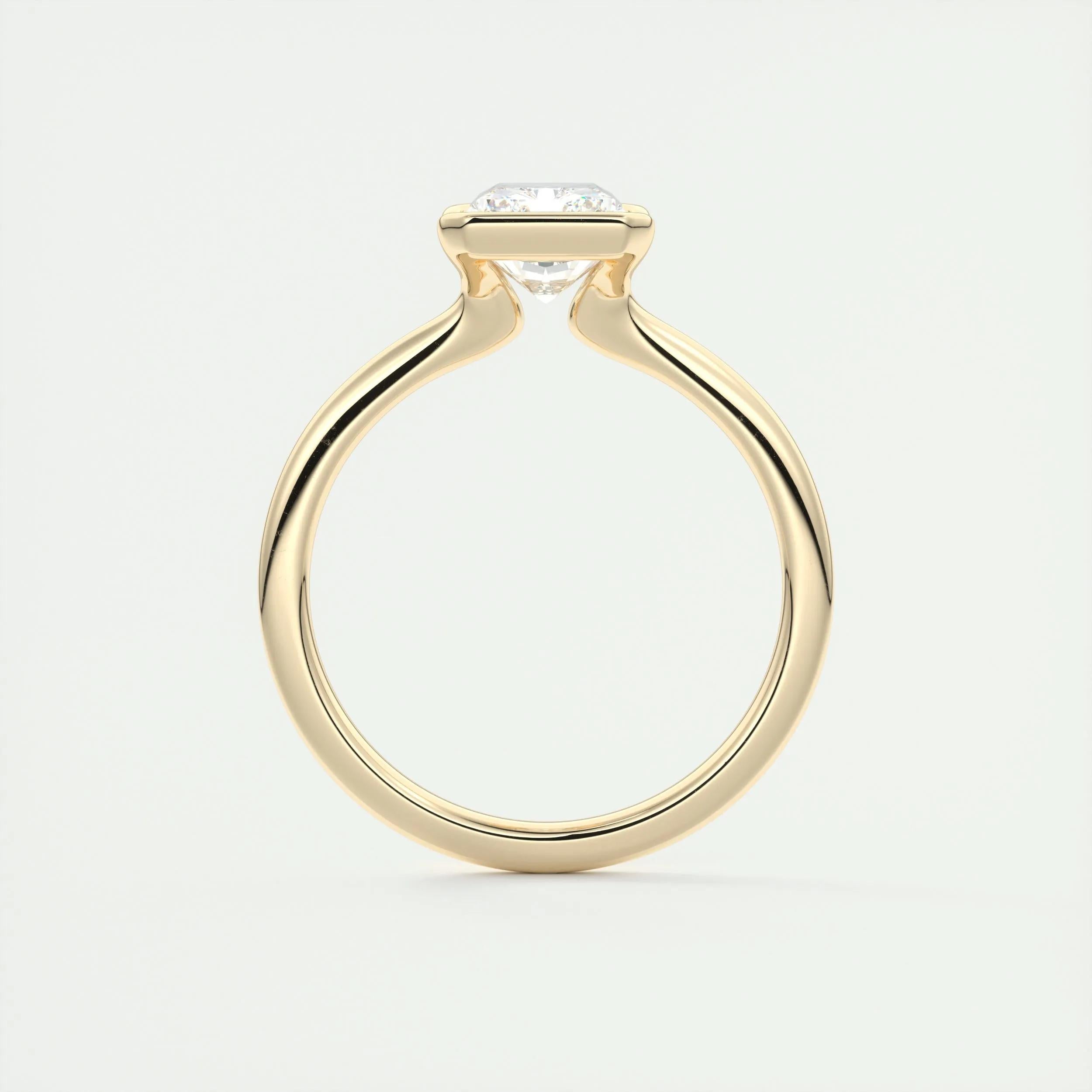 Solitaire Bezel Engagement Ring Featuring 2.10 CT Radiant Moissanite 14