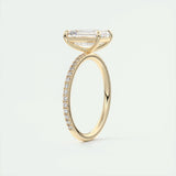 Pave Engagement Ring Featuring 1.91 CT Emerald Moissanite 13