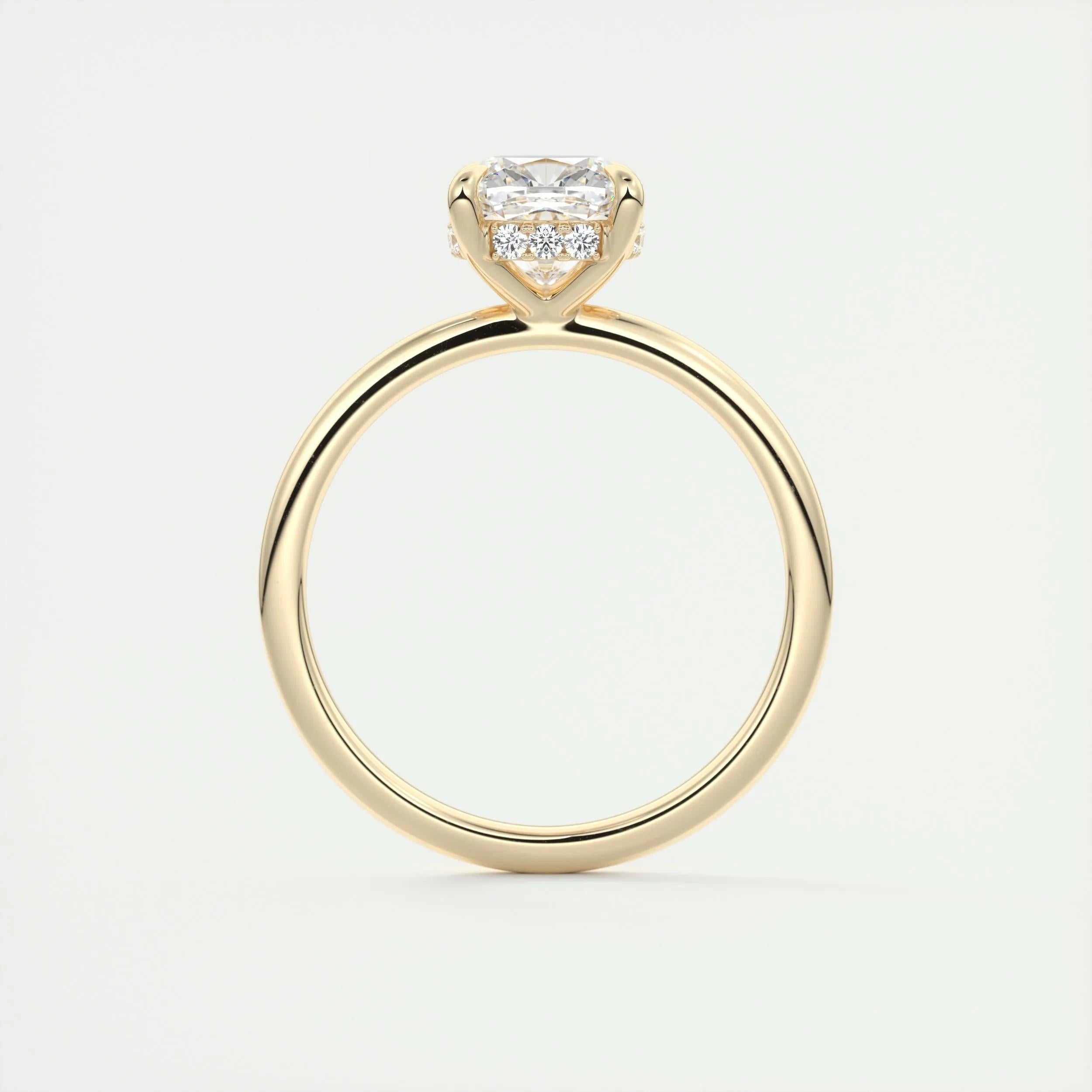 Hidden Halo Engagement Ring Featuring 2.15 CT Cushion Moissanite 14