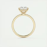 Pave Engagement Ring Featuring 2.08 CT Princess Moissanite 14