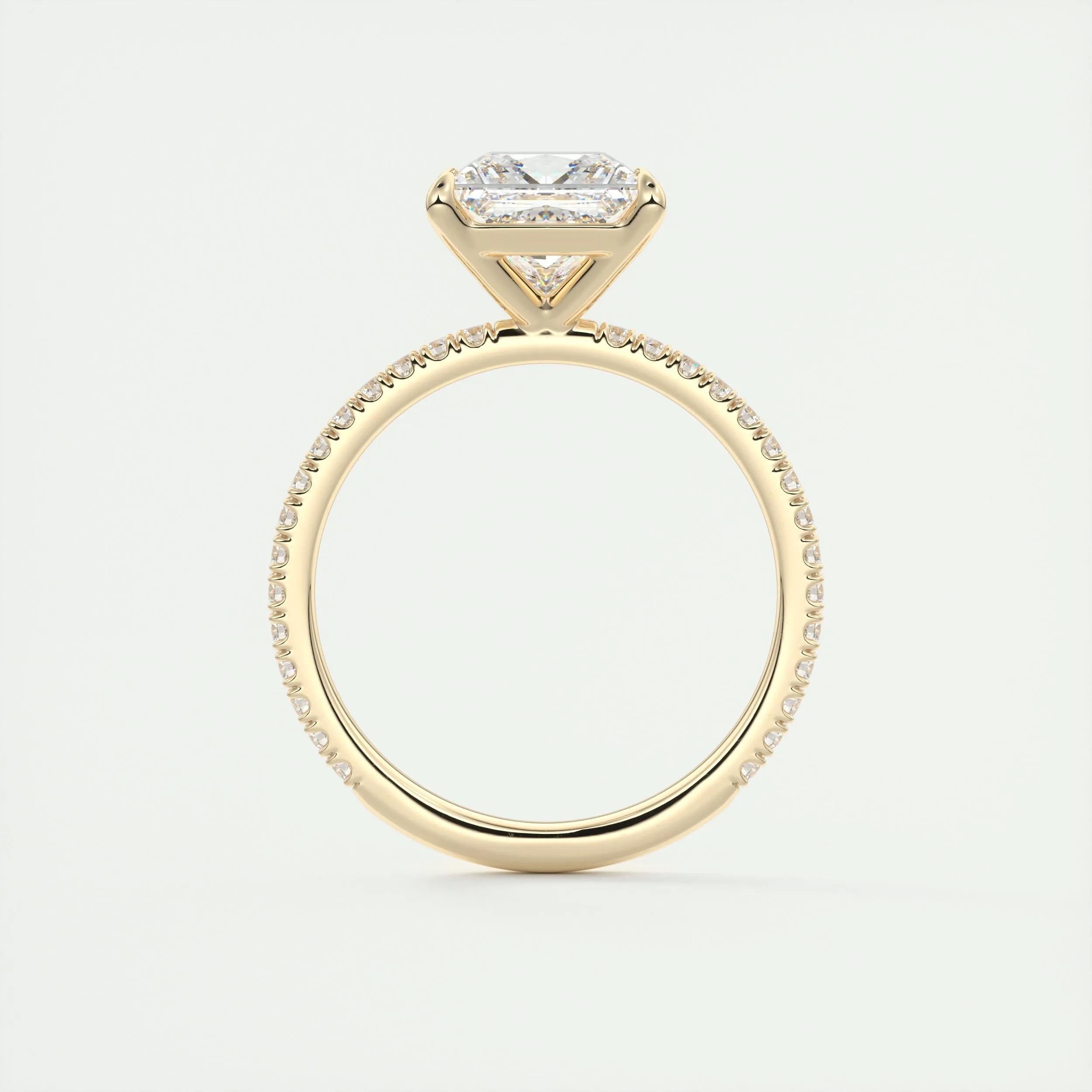 Pave Engagement Ring Featuring 2.08 CT Princess Moissanite 14