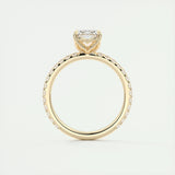 1.91 CT Emerald Shape Pave Moissanite Engagement Ring 13