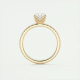 Pave Engagement Ring Featuring 1.91 CT Oval Moissanite 14