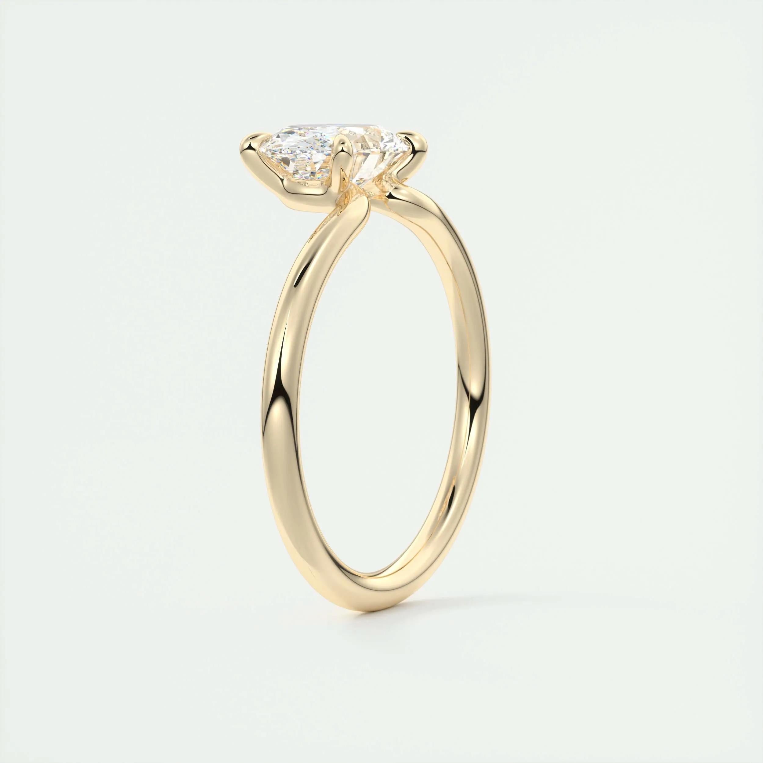 Solitaire Bezel Engagement Ring Featuring 1.91 CT Oval Moissanite 13