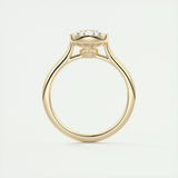 Solitaire Bezel Engagement Ring Featuring 1.91 CT Oval Moissanite 14