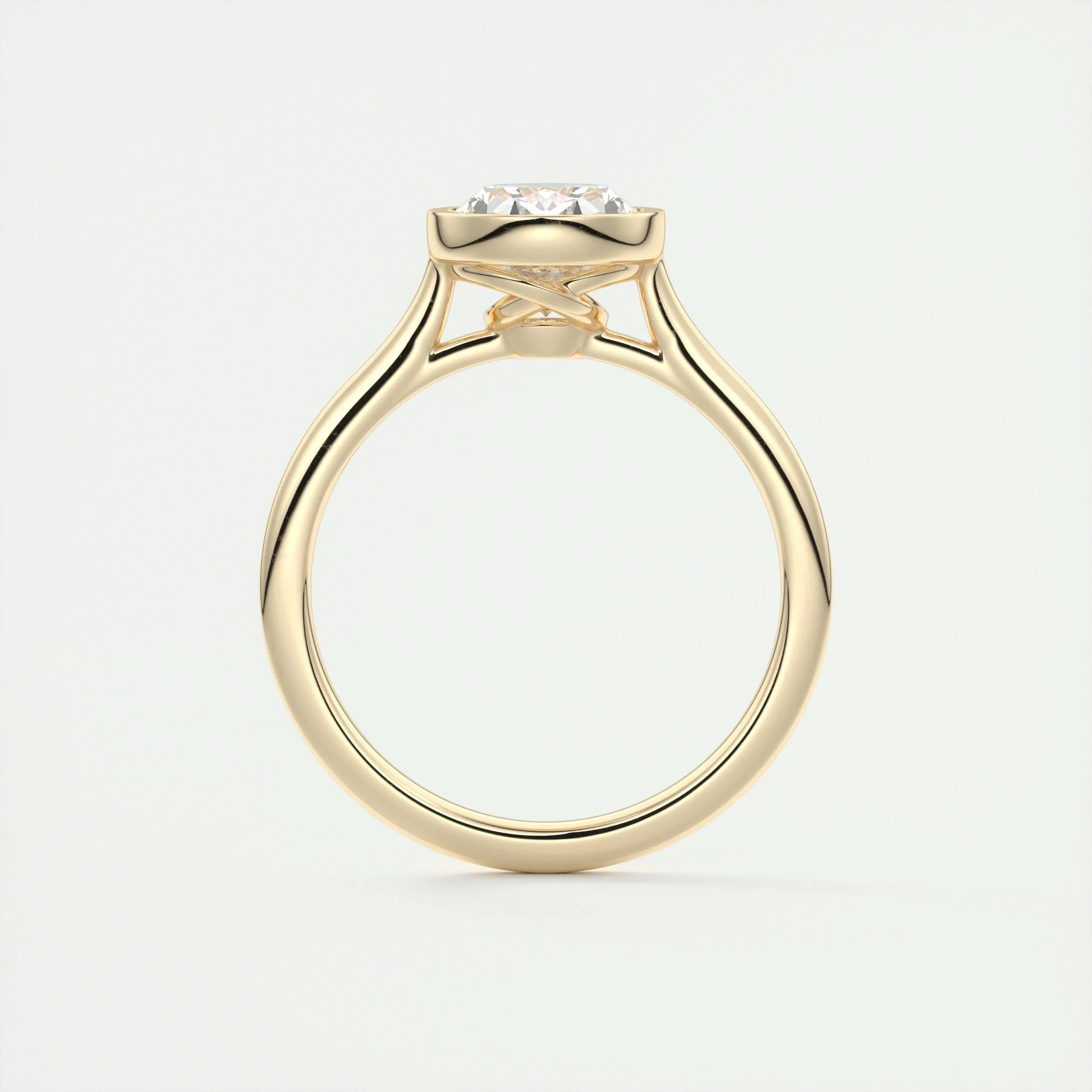Solitaire Bezel Engagement Ring Featuring 1.91 CT Oval Moissanite 14