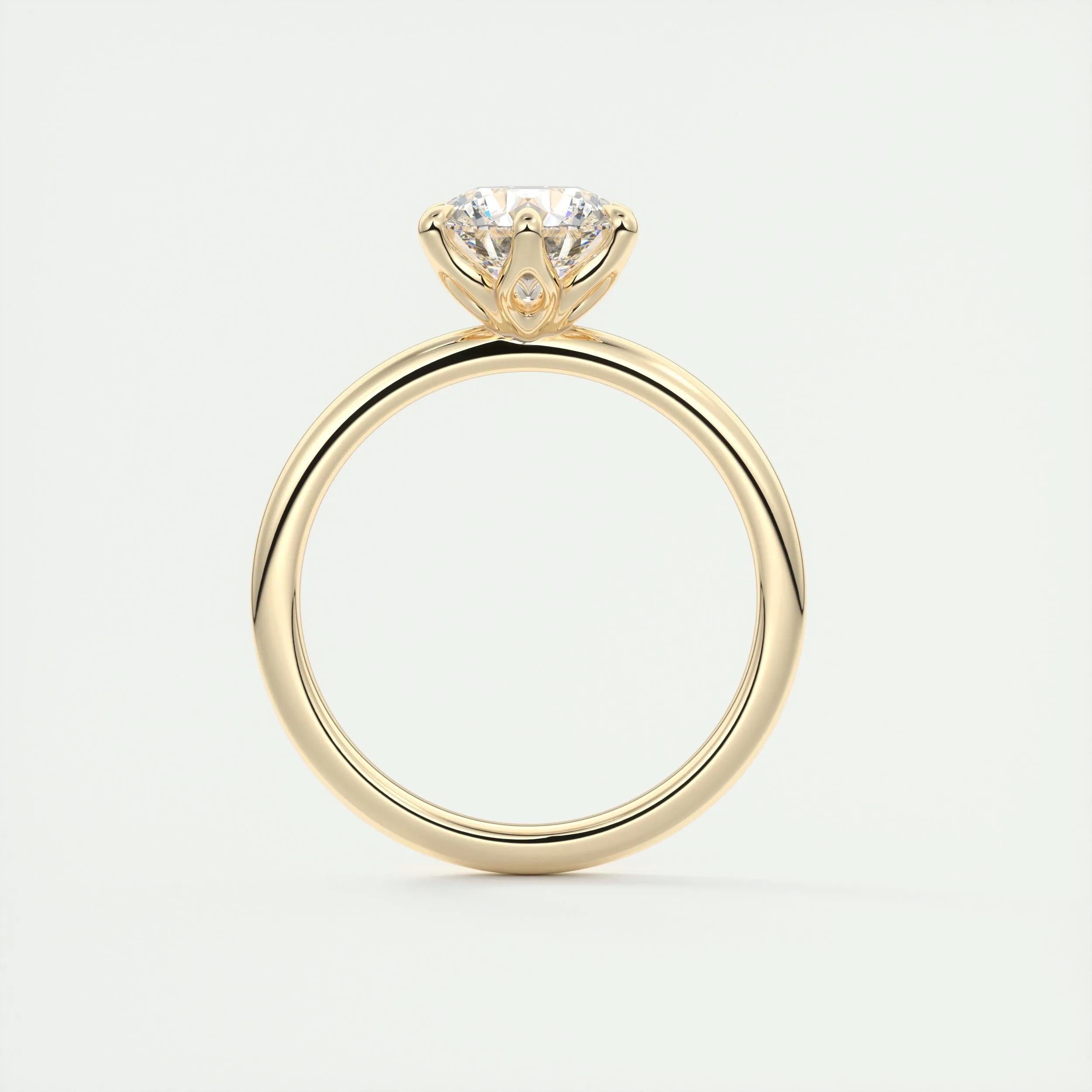 Solitaire Bezel Engagement Ring Featuring 1.35 CT Round Moissanite 14