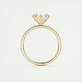 Pave Engagement Ring Featuring 2.0 CT Round Moissanite 14