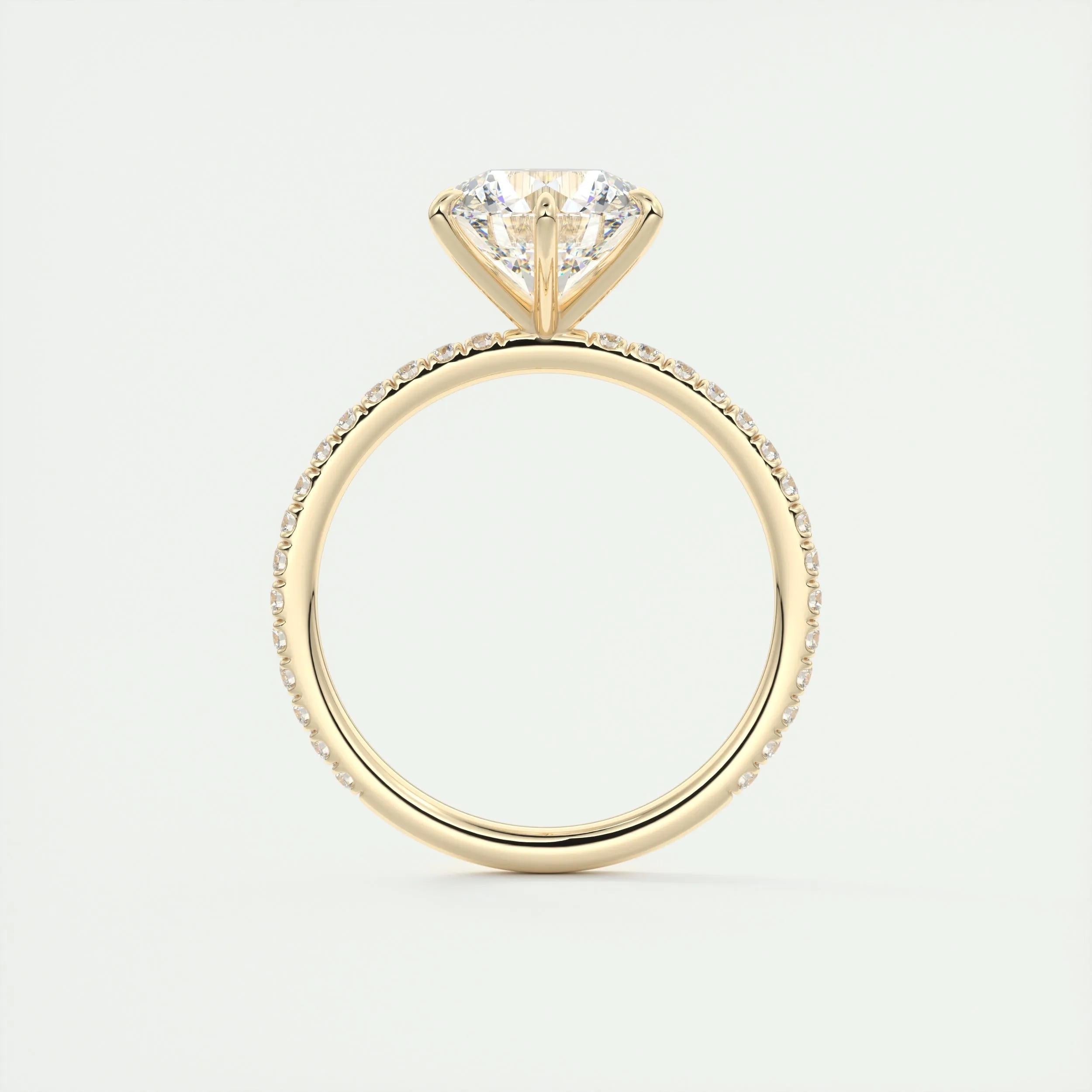 Pave Engagement Ring Featuring 2.0 CT Round Moissanite 14