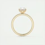 Pave Engagement Ring Featuring 2.0 CT Radiant Moissanite 15