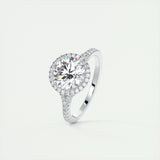 Halo Split Engagement Ring Featuring 2.0 CT Round Moissanite 4