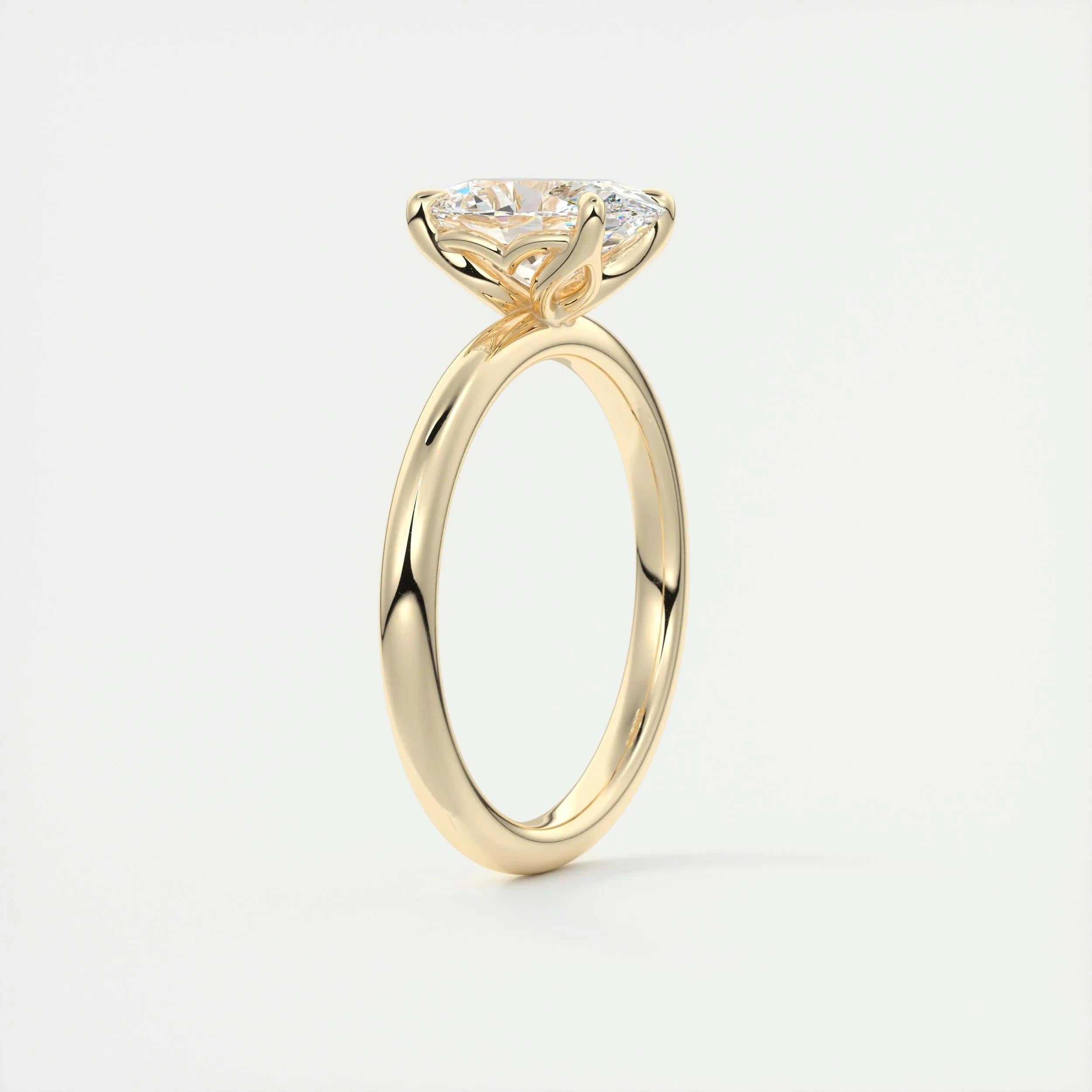 Solitaire Engagement Ring Featuring 1.91 CT Oval Moissanite 14