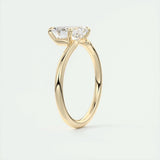 Solitaire Engagement Ring Featuring 1.91 CT East West Emerald Moissanite 13