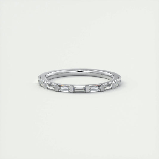 Half Eternity Wedding Band Featuring 0.54 TCW Baguette Moissanite 1