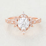 Cluster Engagement Ring Featuring 0.90 CT Round Moissanite 1