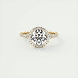 Halo Split Engagement Ring Featuring 2.0 CT Round Moissanite 7