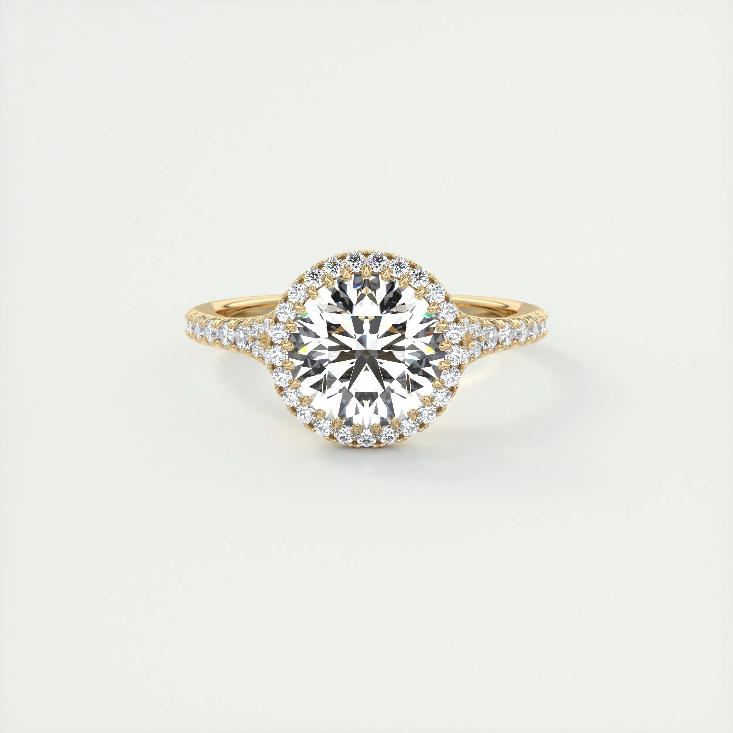 Halo Split Engagement Ring Featuring 2.0 CT Round Moissanite 7