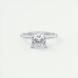 2.08 CT Princess Hidden Halo Moissanite Engagement Ring 1