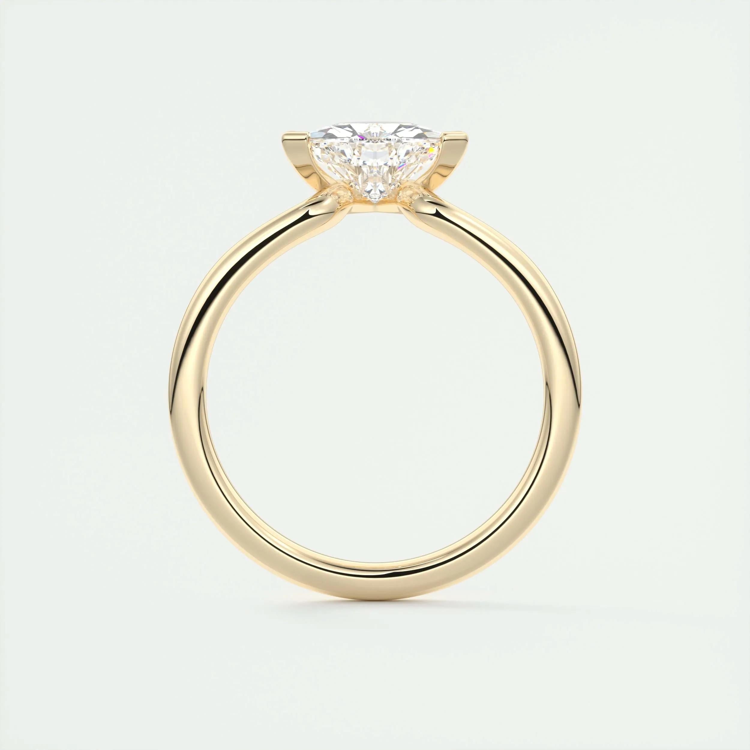 Solitaire Bezel Engagement Ring Featuring 1.44 CT Trillion Moissanite 14