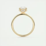 Hidden Halo Engagement Ring Featuring 1.91 CT Oval Moissanite 15