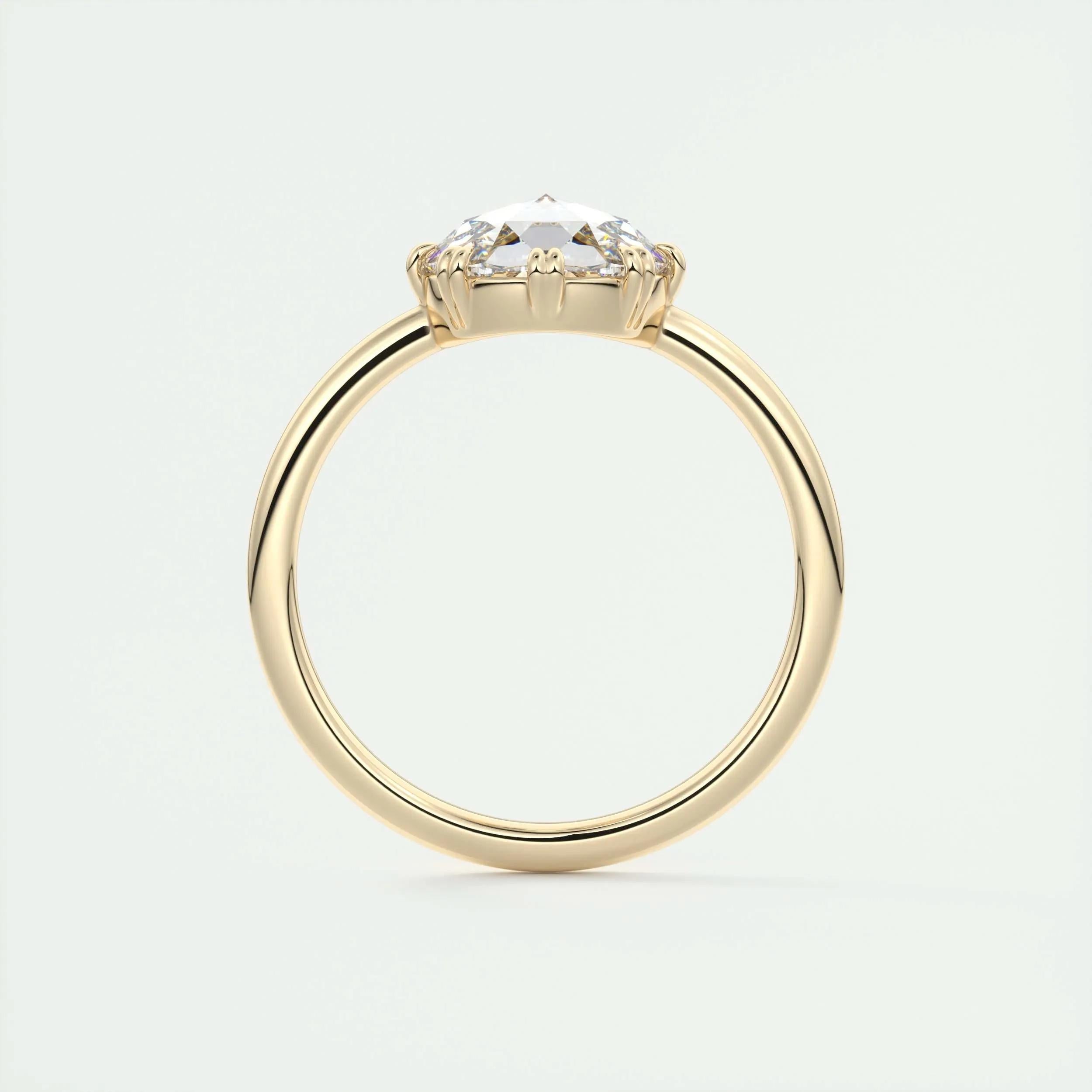 Solitaire Engagement Ring Featuring 1.35 CT Round Moissanite 14