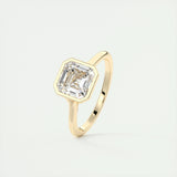 Solitaire Bezel Engagement Ring Featuring 2.03 CT Asscher Moissanite 11