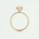 Pave Engagement Ring Featuring 2.15 CT Cushion Moissanite 14