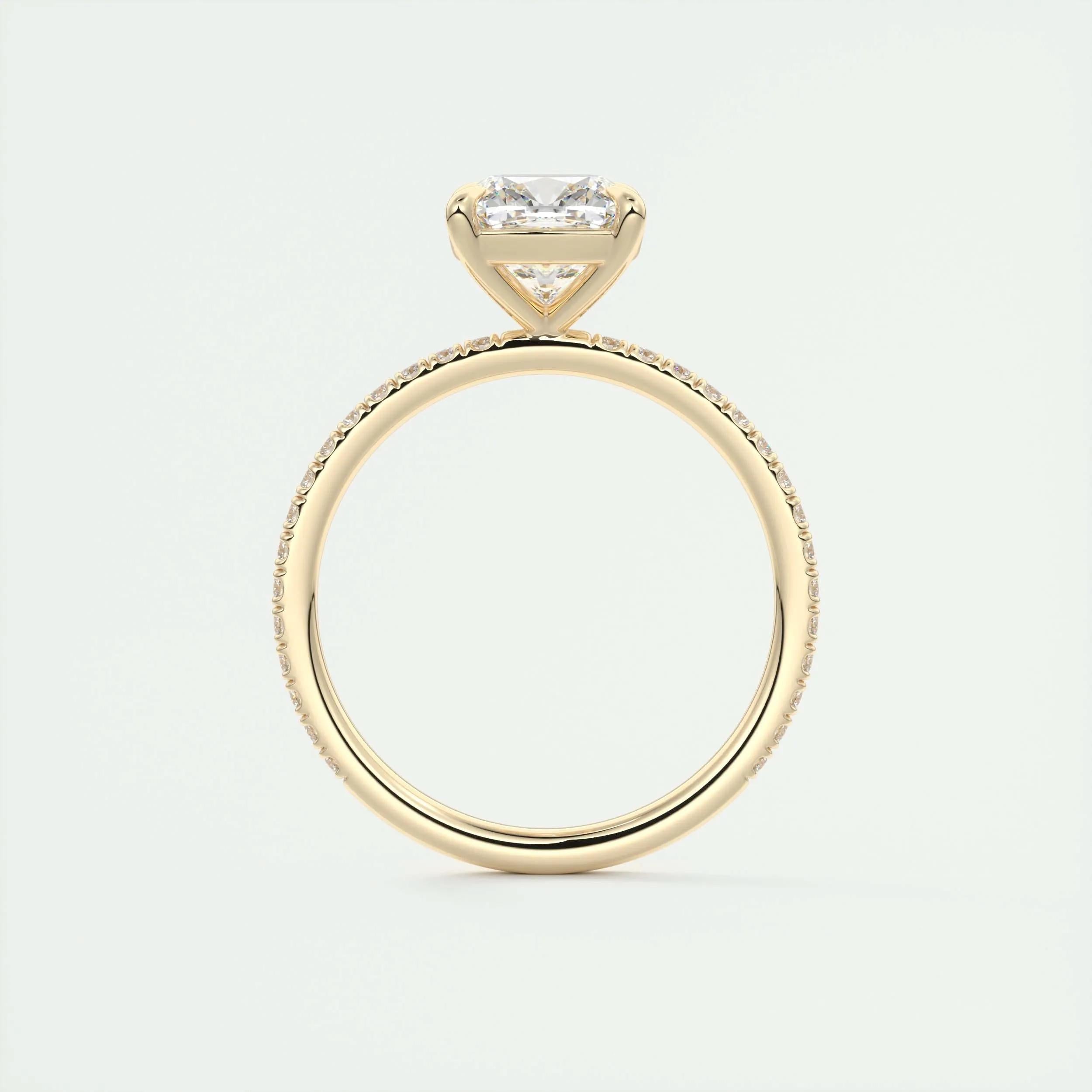 Pave Engagement Ring Featuring 2.15 CT Cushion Moissanite 14