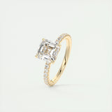 Pave Engagement Ring Featuring 2.03 CT Asscher Moissanite 11