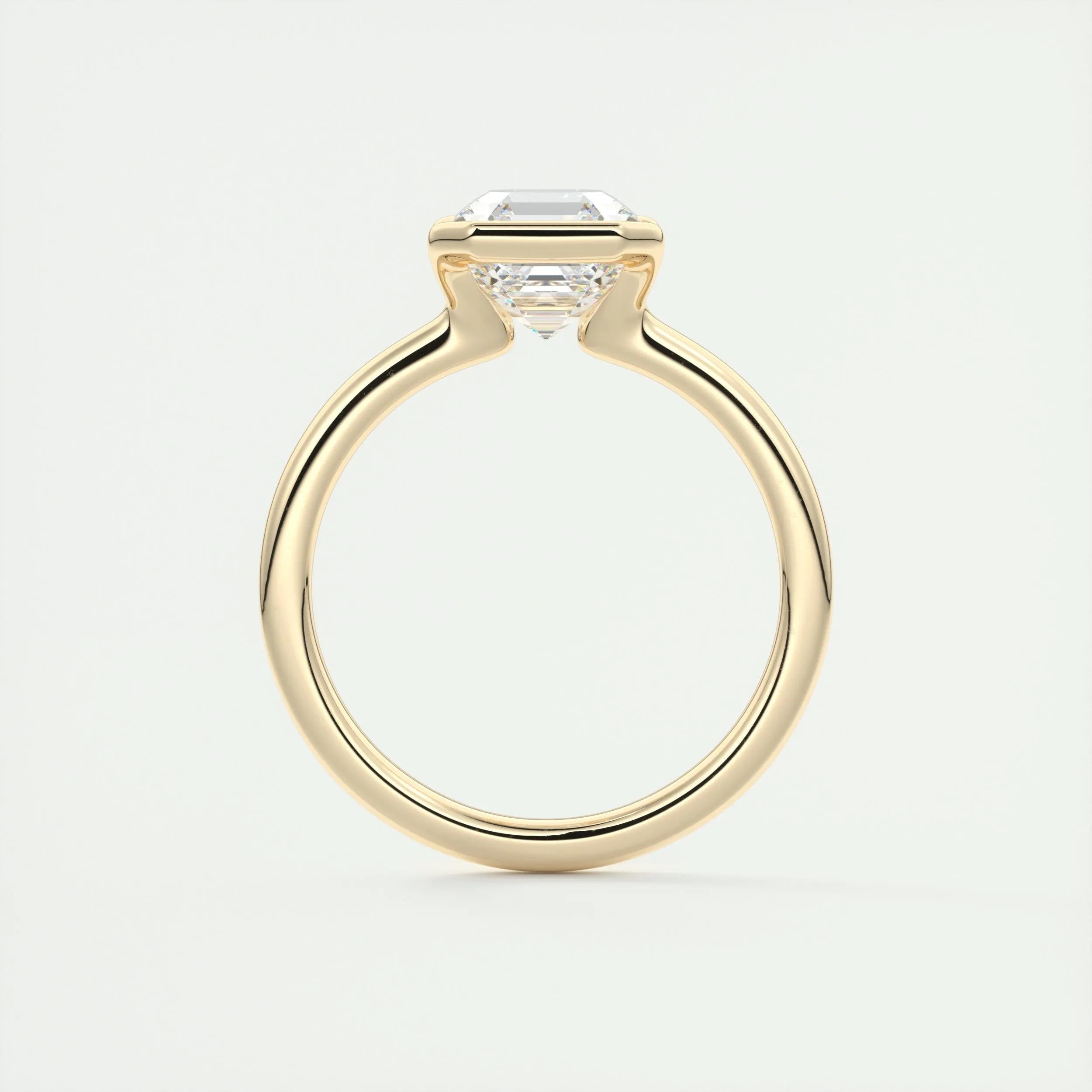 Solitaire Bezel Engagement Ring Featuring 2.03 CT Asscher Moissanite 15