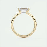 Solitaire Engagement Ring Featuring 1.91 CT East West Emerald Moissanite 14