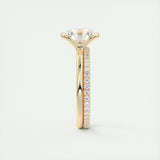 Solitaire Bezel Engagement Ring Featuring 2.0 CT Round Moissanite 12