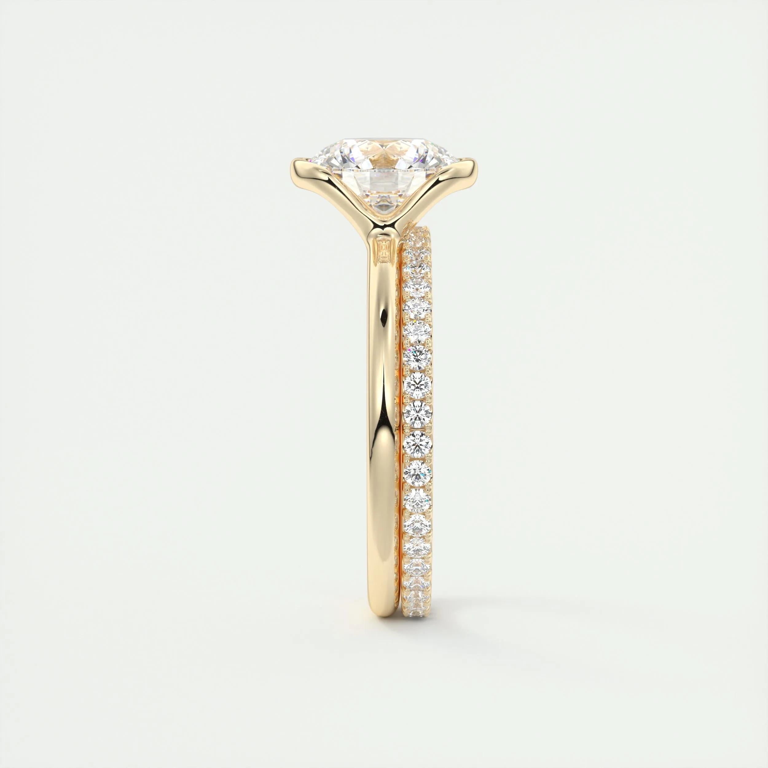 Solitaire Bezel Engagement Ring Featuring 2.0 CT Round Moissanite 12
