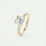 Pave Engagement Ring Featuring 2.15 CT Cushion Moissanite 11