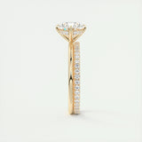 Hidden Halo Engagement Ring Featuring 1.91 CT Oval Moissanite 11