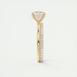 Hidden Halo Engagement Ring Featuring 2.15 CT Cushion Moissanite 12