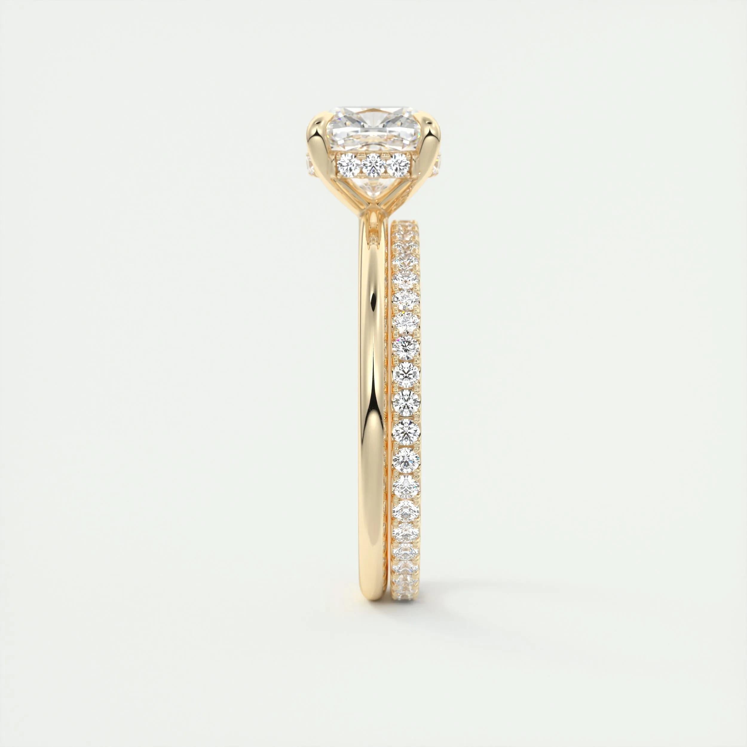 Hidden Halo Engagement Ring Featuring 2.15 CT Cushion Moissanite 12