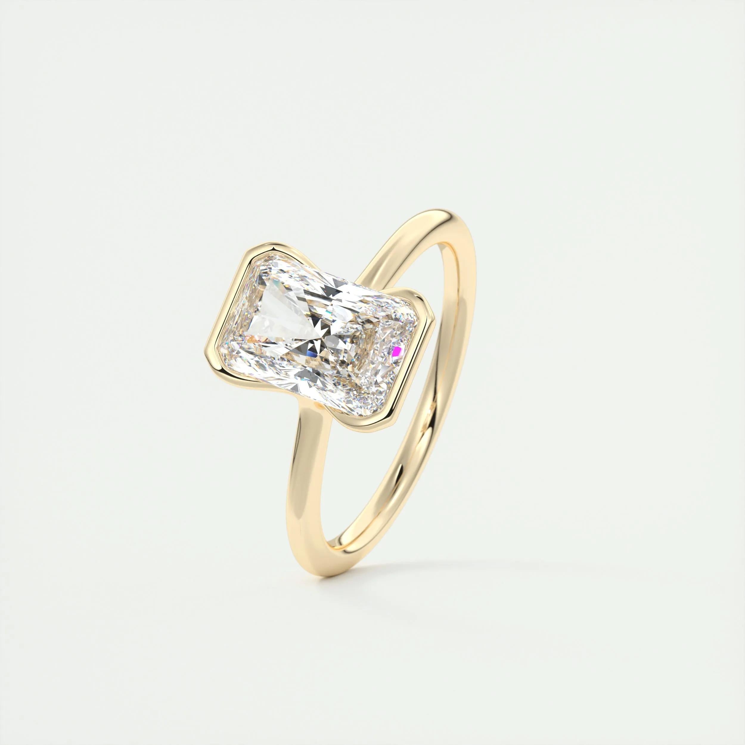 Solitaire Bezel Engagement Ring Featuring 2.10 CT Radiant Moissanite 11