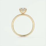 Pave Engagement Ring Featuring 1.91 CT Emerald Moissanite 14